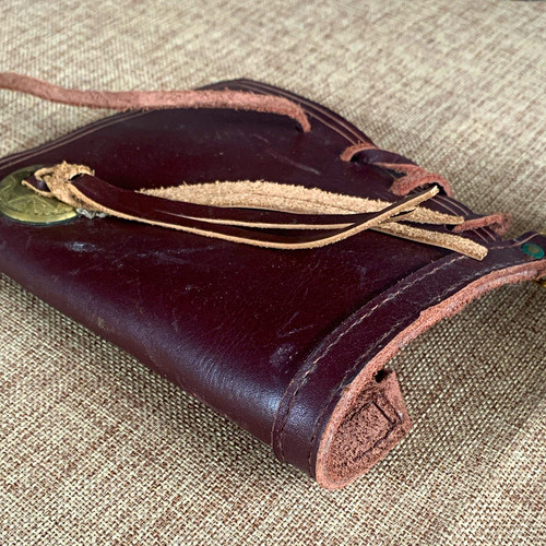 Brown leather belt hip - brown,