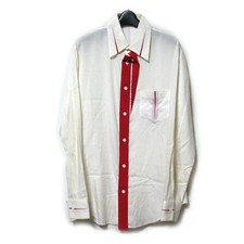 Yohji Yamamoto Y's Homme "1" Asymmetrical Wide long-sleeve shirt rayon White Red