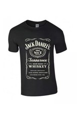 Jack Daniels JD Old No 7 Inspired Vintage Look Printed Black T Tee Shirt