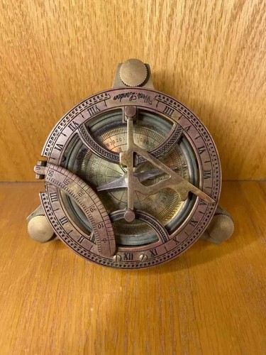 Vintage brass sundial antique - sundial,