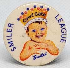 Vtg 1960's Cow & Gate Baby King British Dairy Products Milk UK Badge Pin (P766)