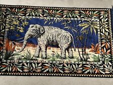 Vintage 60’s/70’s Elephant Velvet Tapestry Wall Hanging Rug Italy