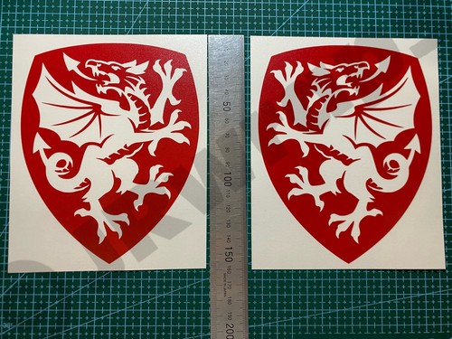 Welsh dragon stickers - (x2),