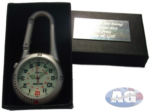 Luminous silver carabiner - silver,