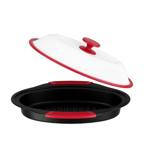 Microwave grill pan with - with, cover