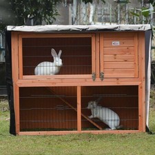 Pet Bunny Rabbit Cage Ferret Chicken Coop Hutch Cage Enclosure with Cover Roof