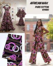 6 yards African wax print 100% cotton for craft and dress making