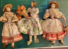  Vintage Spanish Valencia dolls x3 Figures orange seller very pretty ❤️CHARITY 