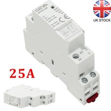 2 Pole 25A 1No 1NC Contacts AC Contactor Relay Isolator Din Rail Mounted Module