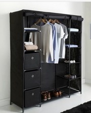 Triple Door Fabric Wardrobe