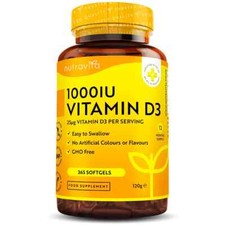 Vitamin D 1000IU Tablets | 365 Vitamin D3 Supplements High Strength |  UK Vit D