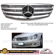 C63 Style Grille Silver-Chrome