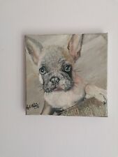 Blue Staffy - 6x6” - Original Oil Painting On Canvas