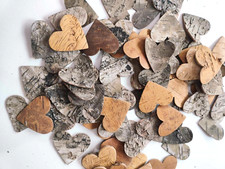 60x Large Birch Bark Hearts