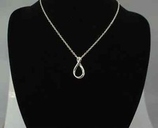 Solid Silver infinity  pendant ,and chain handmade 925 large  necklace Boxed