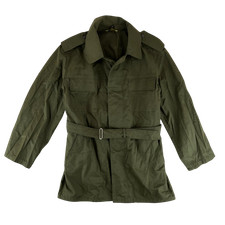 Czech Army Parka Olive Green w Belt M85 Vintage 80s Czechoslovakia Large 172/106