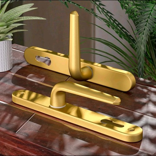 Gold upvc door handle set - upvc, 92mm