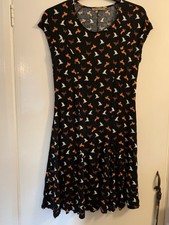 Barbara Hulanicki For George Black Jersey Skater Dress UK Size 14