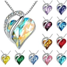Heart Crystal Pendant Silver