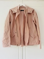 DUSTY PINK PEPLUM RAIN JACKET ZARA EUR S SMART POCKETS SUMMER BOHO AUTUMN