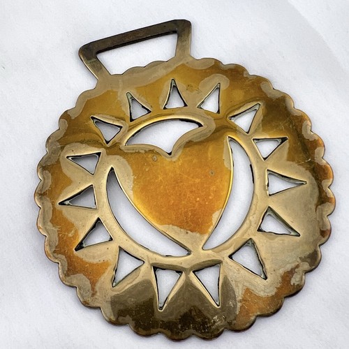 Brass horse medallion antique - brass,