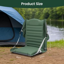 Inflatable Folding Camping Chair Seat with Back Support and Adjustable Straps