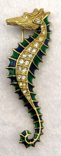 Vintage Seahorse Brooch Enamel