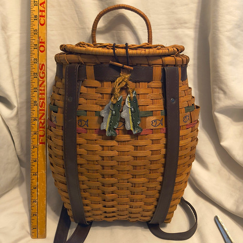 Vintage woven wicker fly - woven,