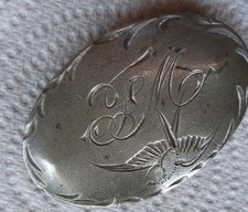 Pewter Brooch Large Flat Oval
