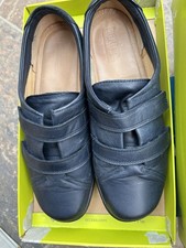 Hotter Women’s Leap Shoes Navy Leather Size 9 EEE extra Wide Good Condition