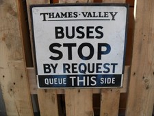 Stone Enamel Vintage Bus Stop