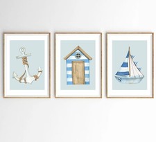 Watercolour beach huts - watercolour,