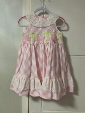 LITTLE DARLINGS GORGEOUS PINK,WHITE & GREEN FULL SKIRTED DRESS - AGE 2 YRS