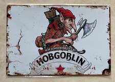 HOBGOBLIN WYCHWOOD BREWERY METAL SIGN BAR MAN CAVE BEER PUB KITCHEN 20 x 30cm