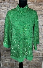 ZARA Green Sequin Jumper Top