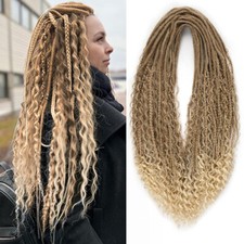 24" Curly Double Ended Dreadlocks Boho Dreads Bohemian Box DE Dreads Extensions