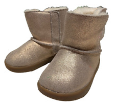 Uggs Keelan Girls Kids Boots Booties Metallic Suede 1123351 Fur 4/5 12-18 Mo