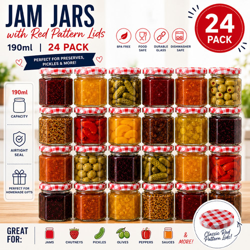 Hexagonal jars glass jam - hexagonal,