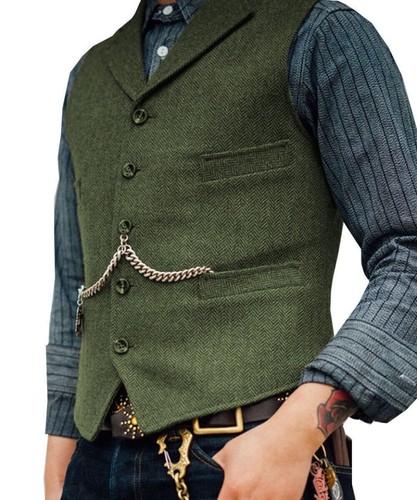 Mens vintage tweed waistcoat - mens,