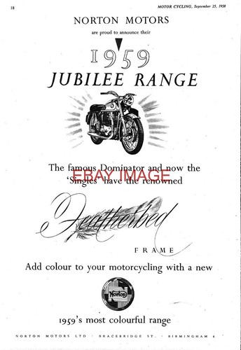 1958 advert norton jubilee - advert, 'jubilee