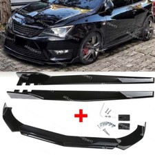 For Seat Ibiza Front Bumper Lip Spoiler Splitter Kit+Side Skirt Extensions AK