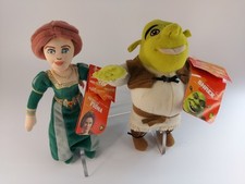 2004 HASBRO Shrek 2 Mini Plush Toys SHREK & PRINCESS FIONA 8" New With Tags Rare