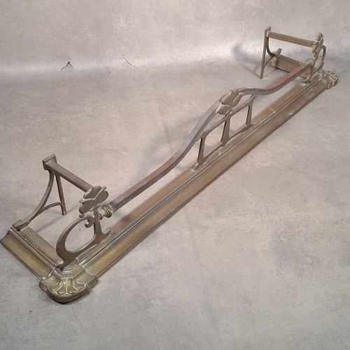Vintage brass fireplace fender - brass,