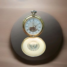Franklin Mint Deer Pocket Watch Working Needs Battery Wildlife Foundation