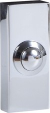 Byron Door Bell Push Chrome Wired Replacement Button Doorbell Unlit - 2204BC