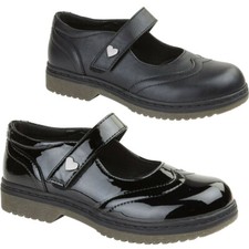 Girls Mary Jane School Shoes Kid Loafers Touch Strap Comfort Formal Dolly Sizes