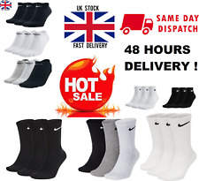 NIKE SOCKS Mens Women 3 Pairs 6 Pairs Lightweight Crew Ankle Cotton Socks Sports