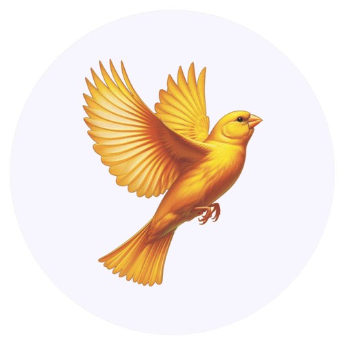 Flying canary stickers - 24, 'flying