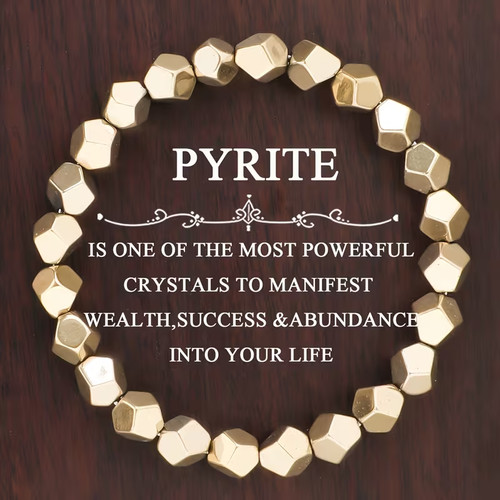 Raw pyrite bracelet - raw, feature