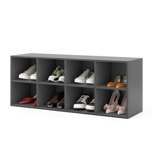 Costway grid shoe bench in - 8, 2